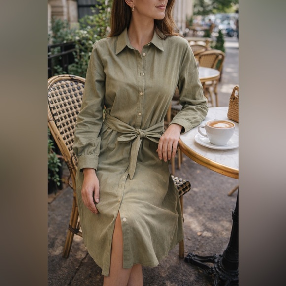Tuckernuck Olive Green Button Front Shirt Dress Belted Small -  threedaughtersproperties.com